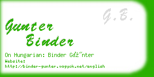 gunter binder business card